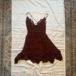 Free People Mocha Lace Dress
